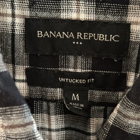 Banana Republic Men’s Plaid Flannel Button Down Sirt Size M - Picture 4 of 7